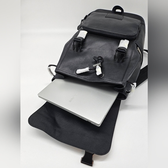 Coach Black Leather Men's Backpack - Picture 8 of 8